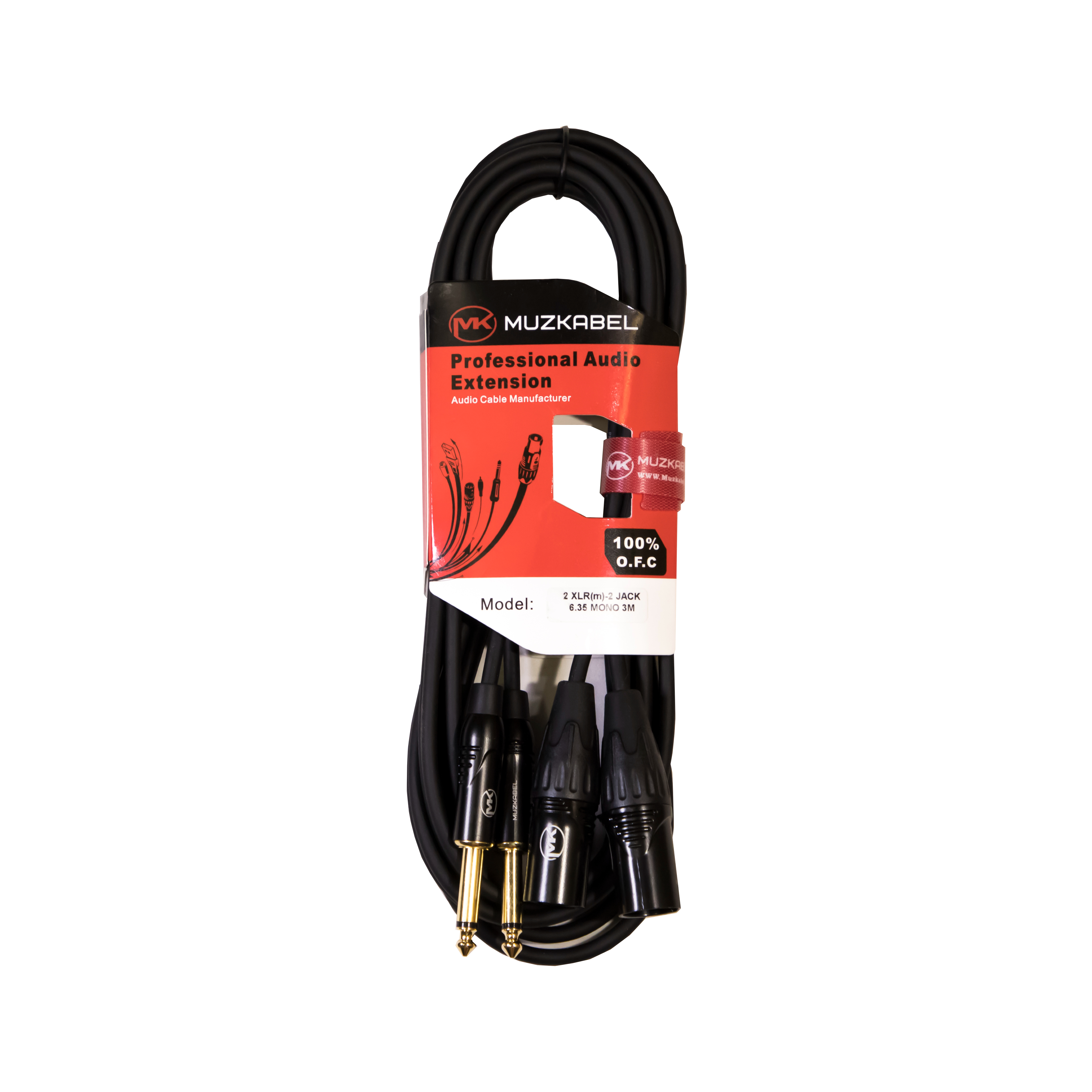 Аудио кабель MUZKABEL AMC126 - 6 метров, 2JACK (моно) - 2XLR (папа)