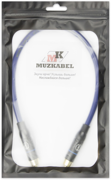 Патч-кабель MUZKABEL RSLIK1P - 0.5 метра, RCA – RCA (Синее кольцо)