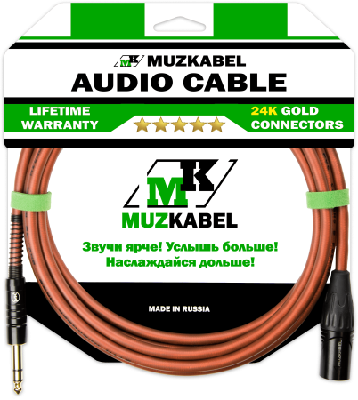 Аудио кабель MUZKABEL BXSMK5B - 3 метра, XLR (папа) - JACK (стерео)